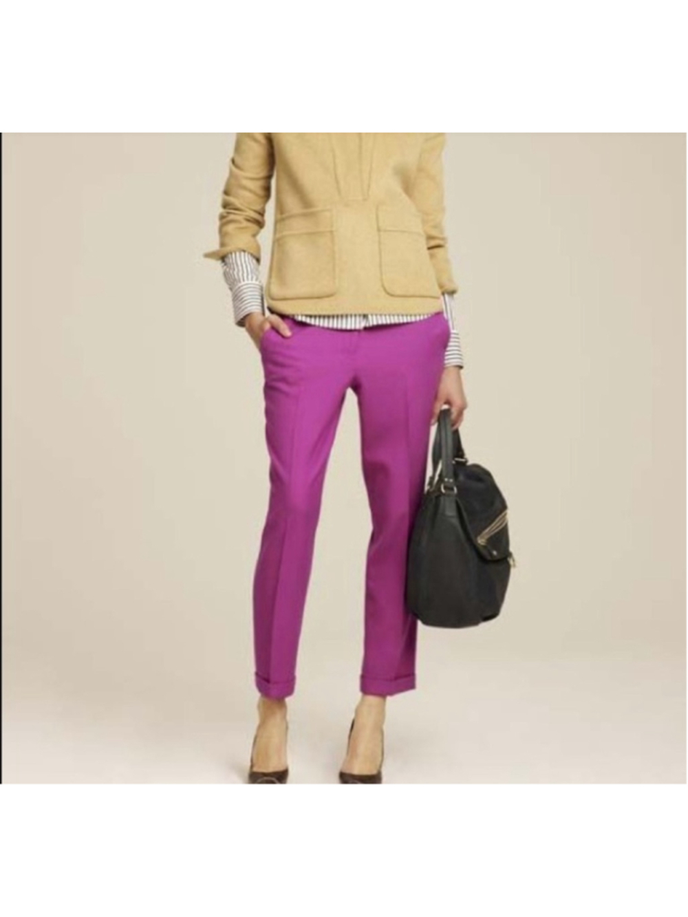 Women's J.Crew Cafe Capri Pants Purple Size 2